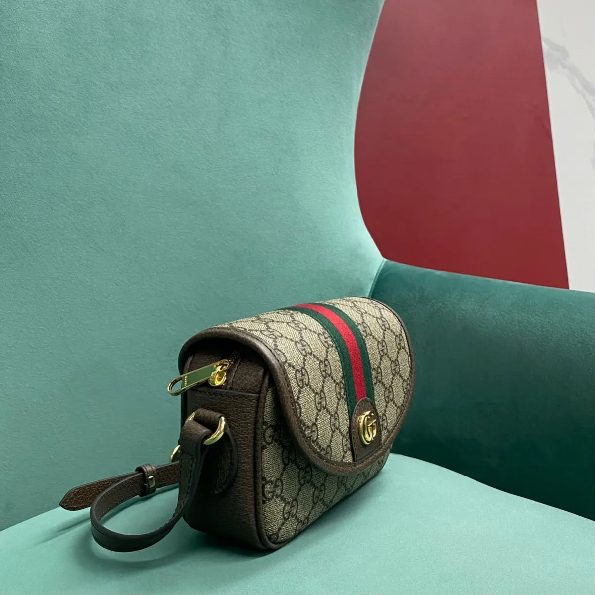Ophidia GG Supreme Canvas 7.5 in Shoulder Bag 772239