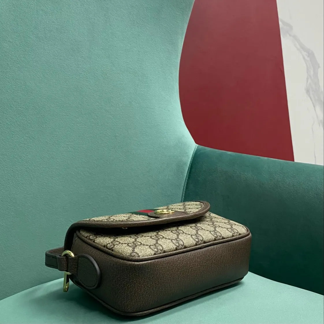 Ophidia GG Supreme Canvas 7.5 in Shoulder Bag 772239