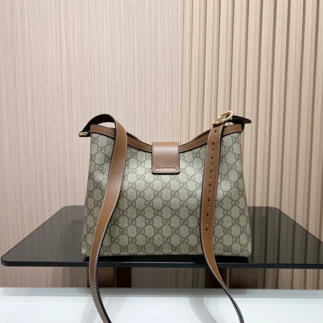 Padlock GG Coated Canvas 11.4 in Shoulder Bag 839021