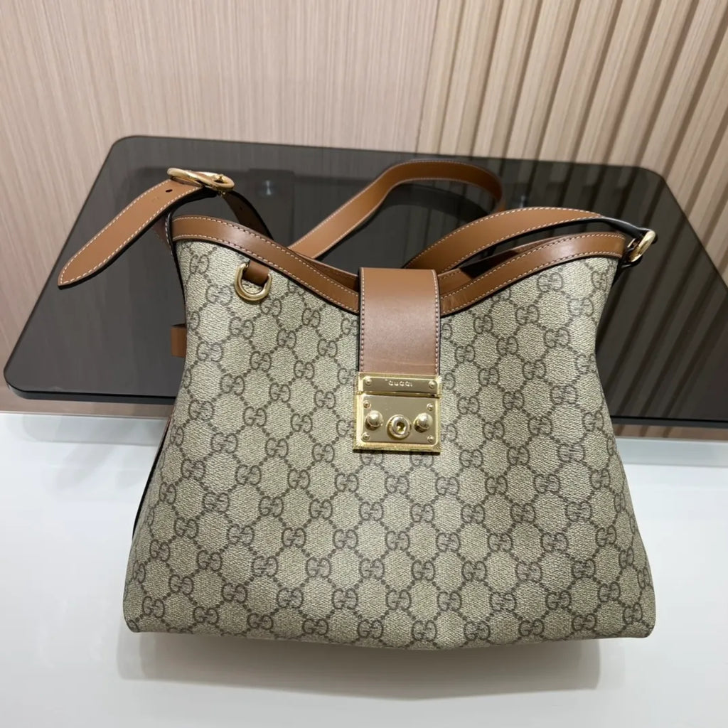Padlock GG Coated Canvas 11.4 in Shoulder Bag 839021