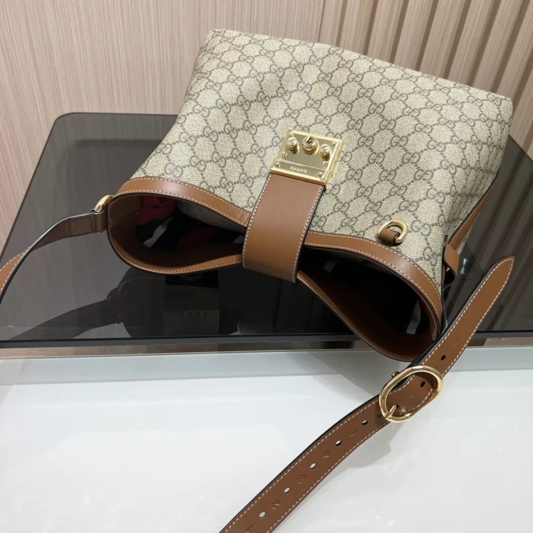 Padlock GG Coated Canvas 11.4 in Shoulder Bag 839021
