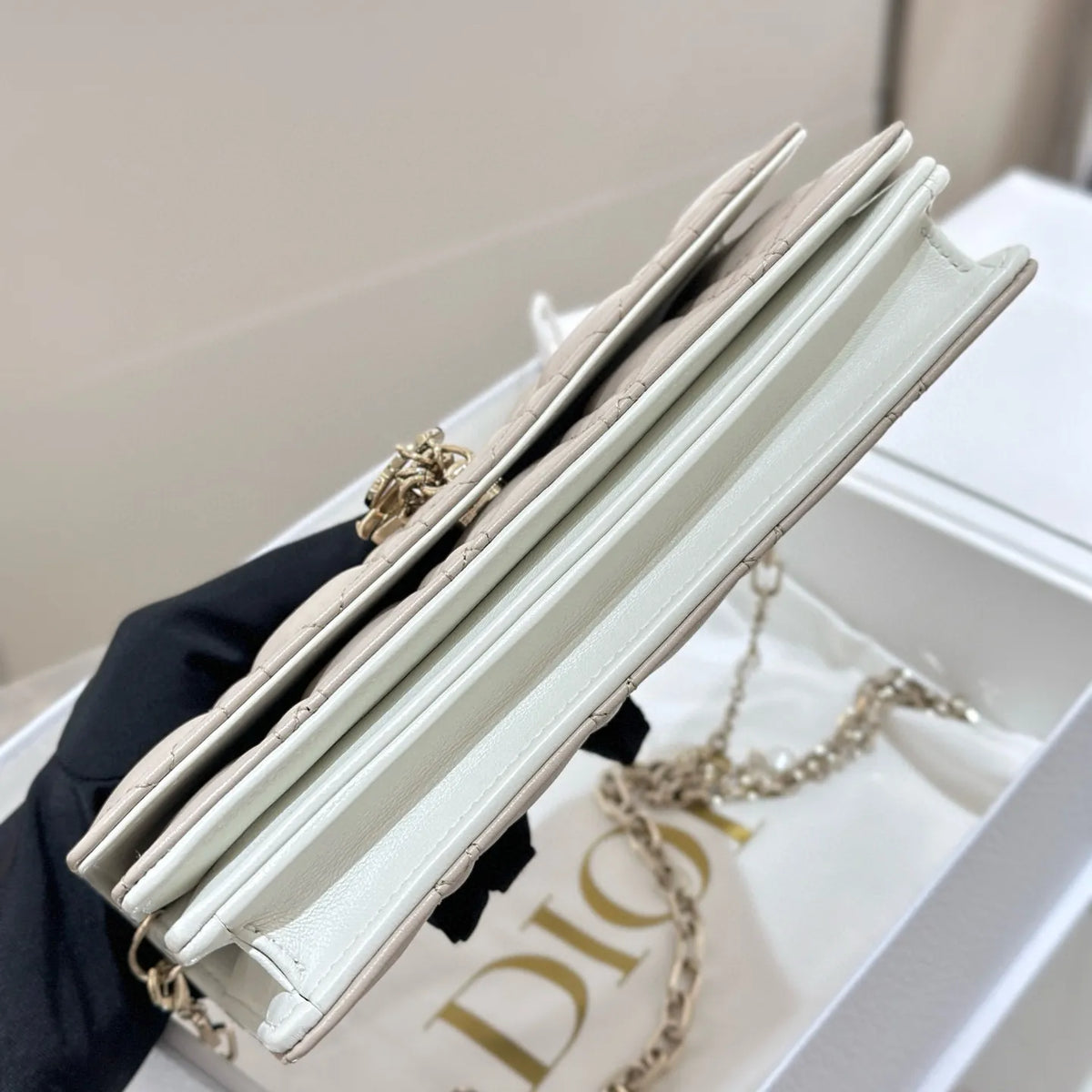 Pearl WOC Lambskin Clutch Shoulder Bag