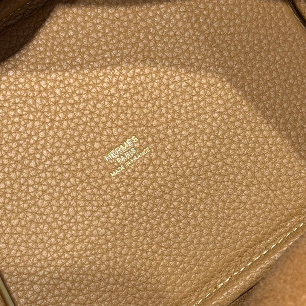 Picotin 18 TC Clemence Leather Bucket Bag Chai Milk Tea