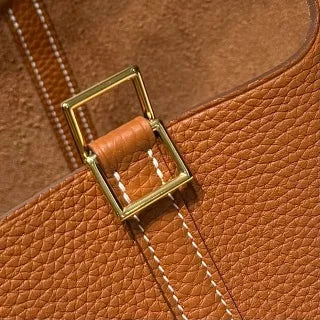 Picotin 18 TC Clemence Leather Bucket Bag Gold