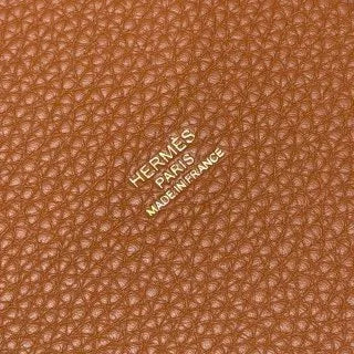 Picotin 18 TC Clemence Leather Bucket Bag Gold