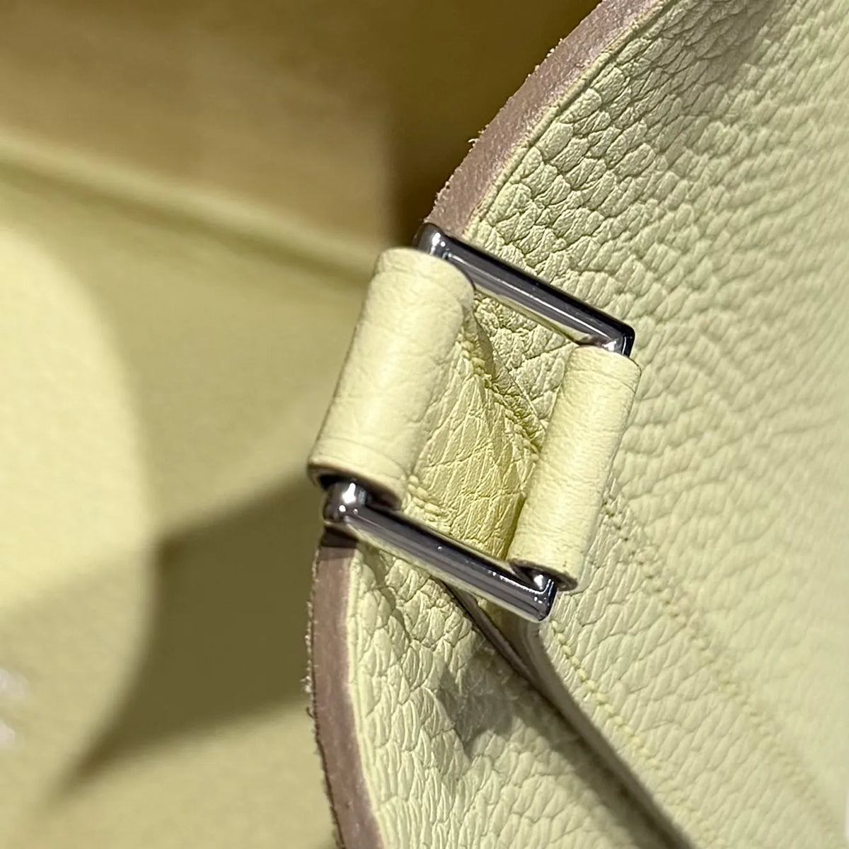 Picotin 18 TC Clemence Leather Bucket Bag Jaune Milton