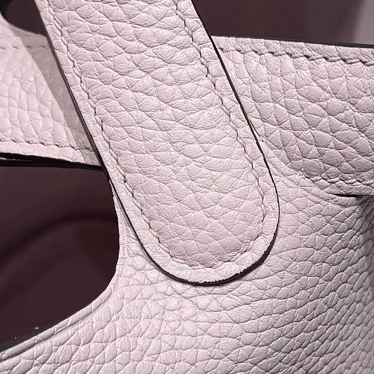 Picotin 18 TC Clemence Leather Bucket Bag Mauve Pale