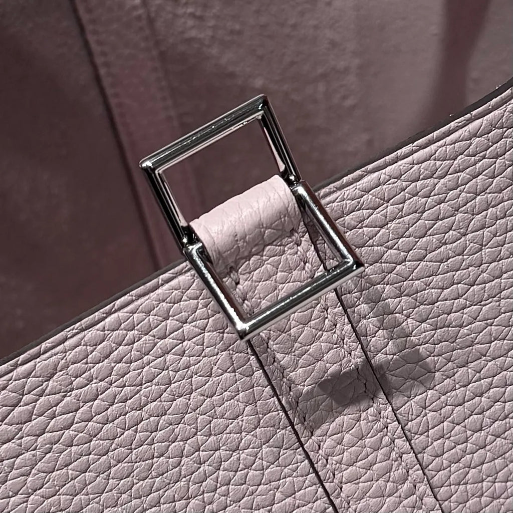 Picotin 18 TC Clemence Leather Bucket Bag Mauve Pale