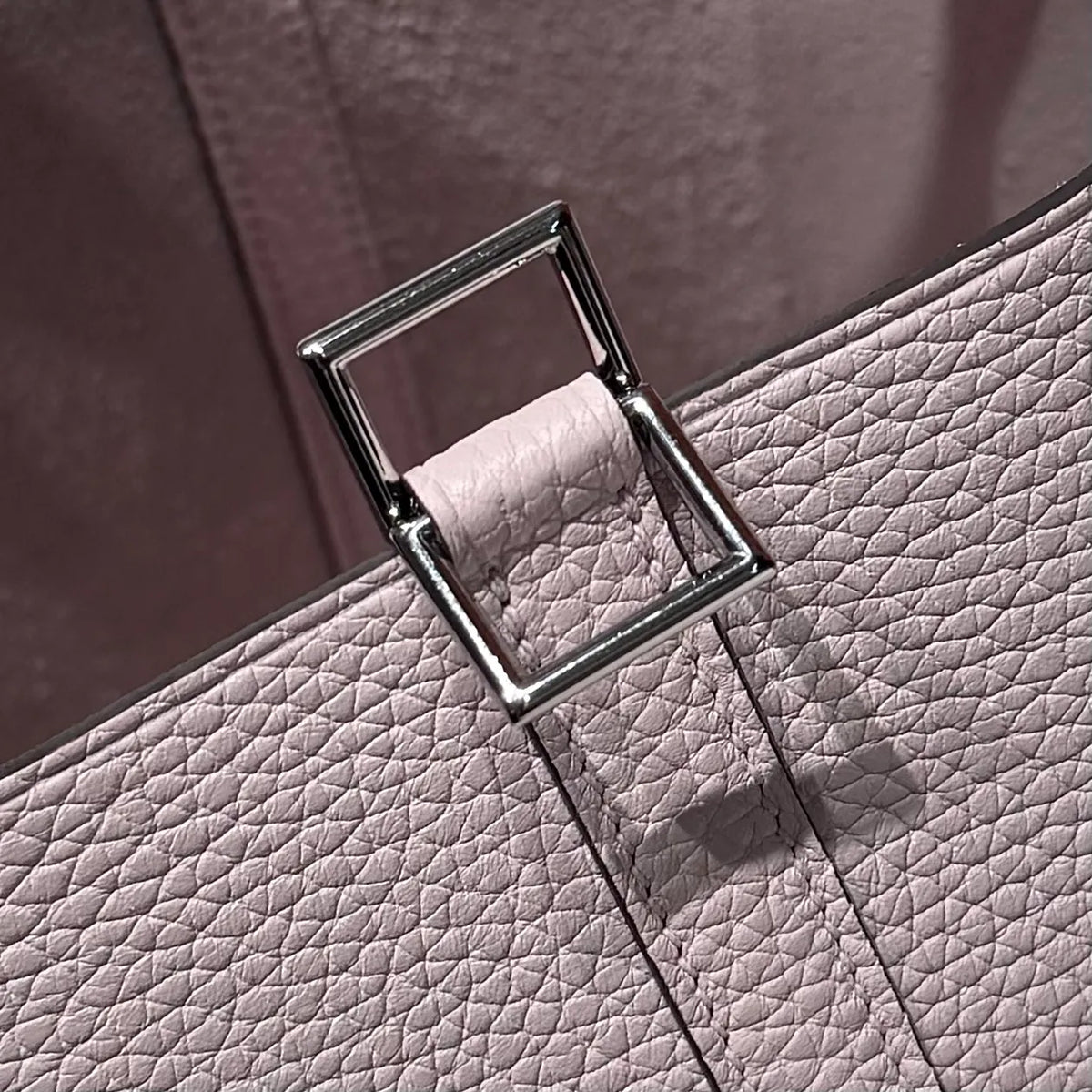 Picotin 18 TC Clemence Leather Bucket Bag Mauve Pale