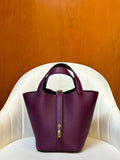 Picotin 18 TC Leather Bucket Bag Anemone Purple