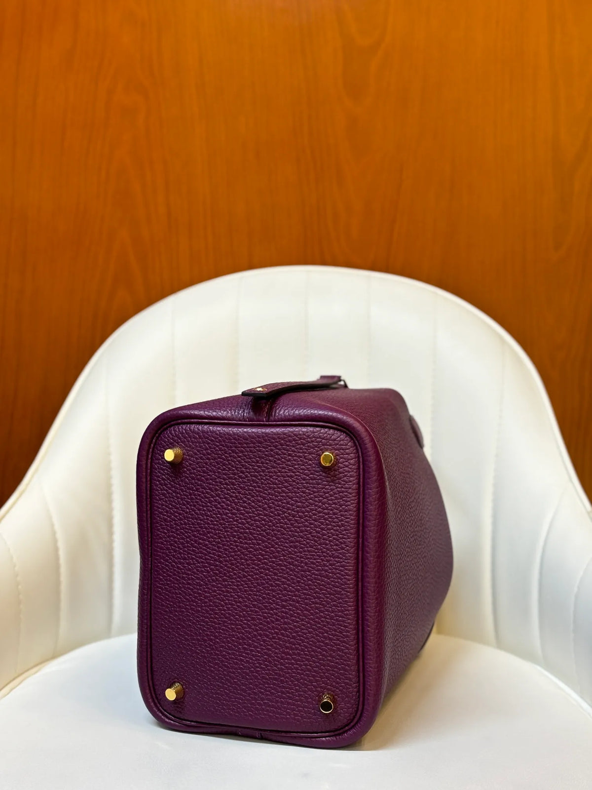Picotin 18 TC Leather Bucket Bag Anemone Purple