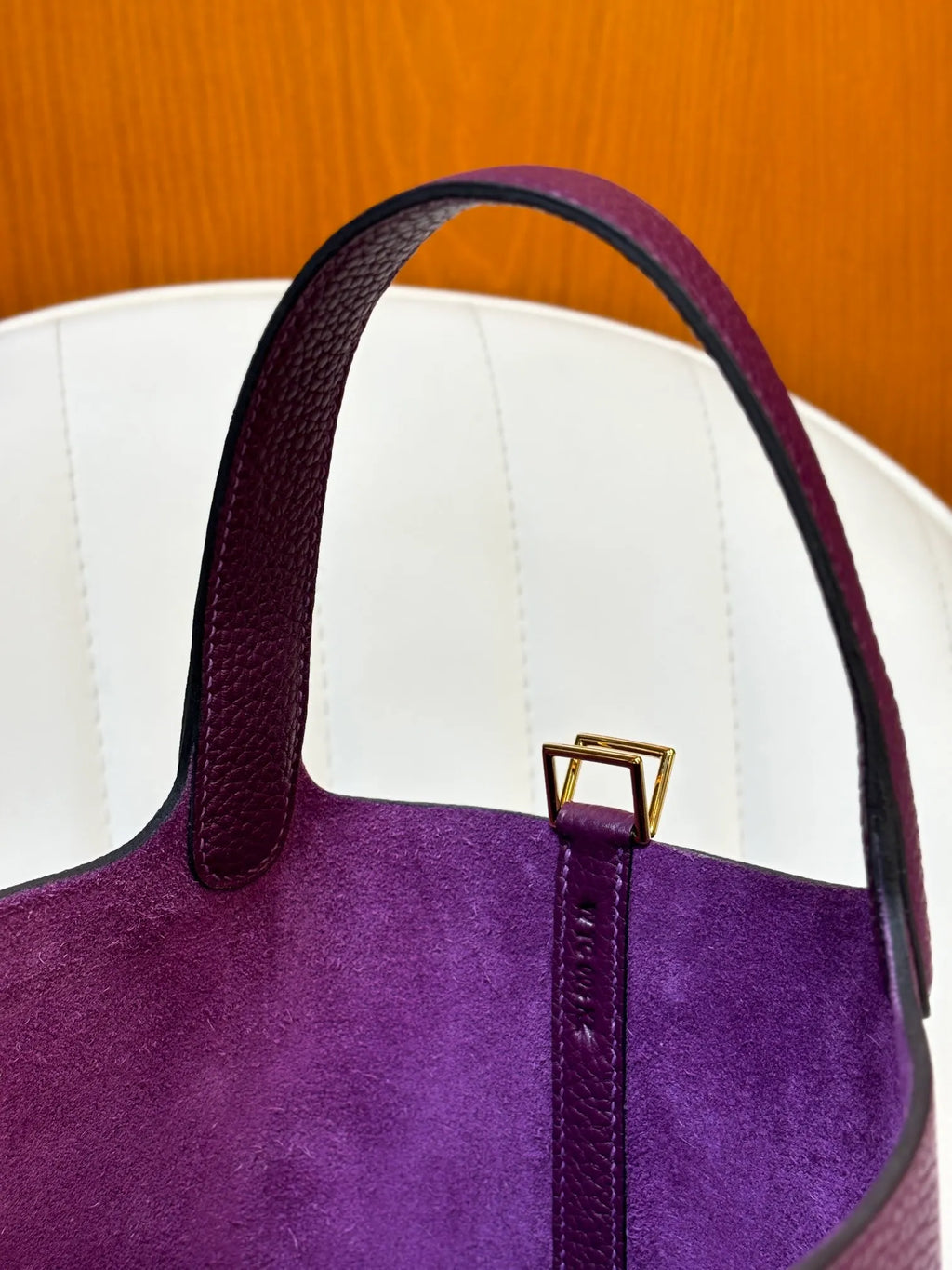 Picotin 18 TC Leather Bucket Bag Anemone Purple