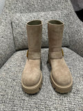 Prada Women's Suede Platform Ankle Boots 2in