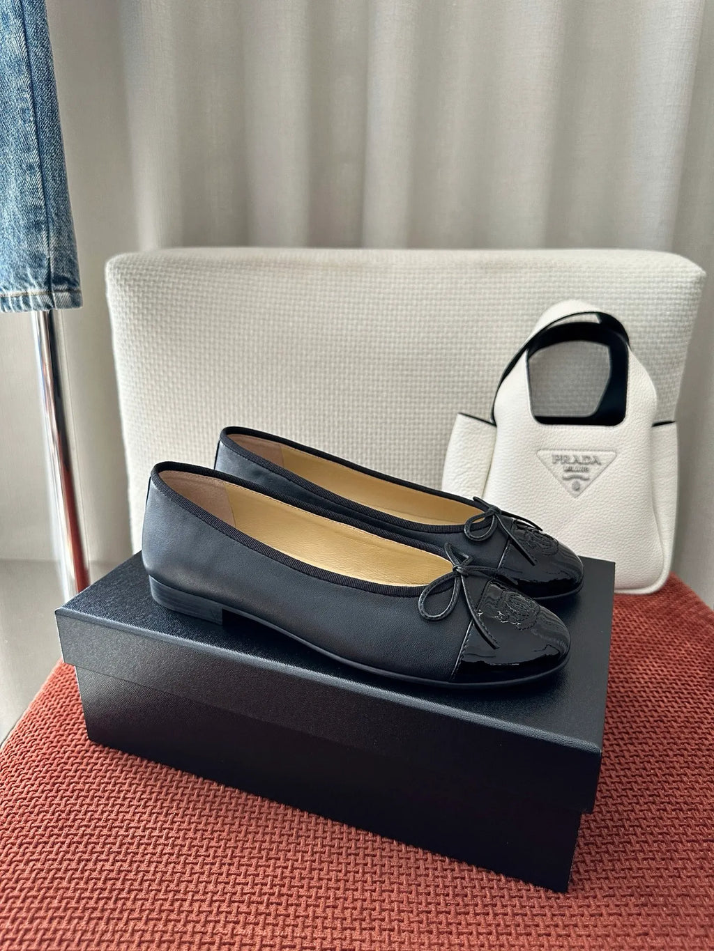 Retro Bow Ballet Flats 273796