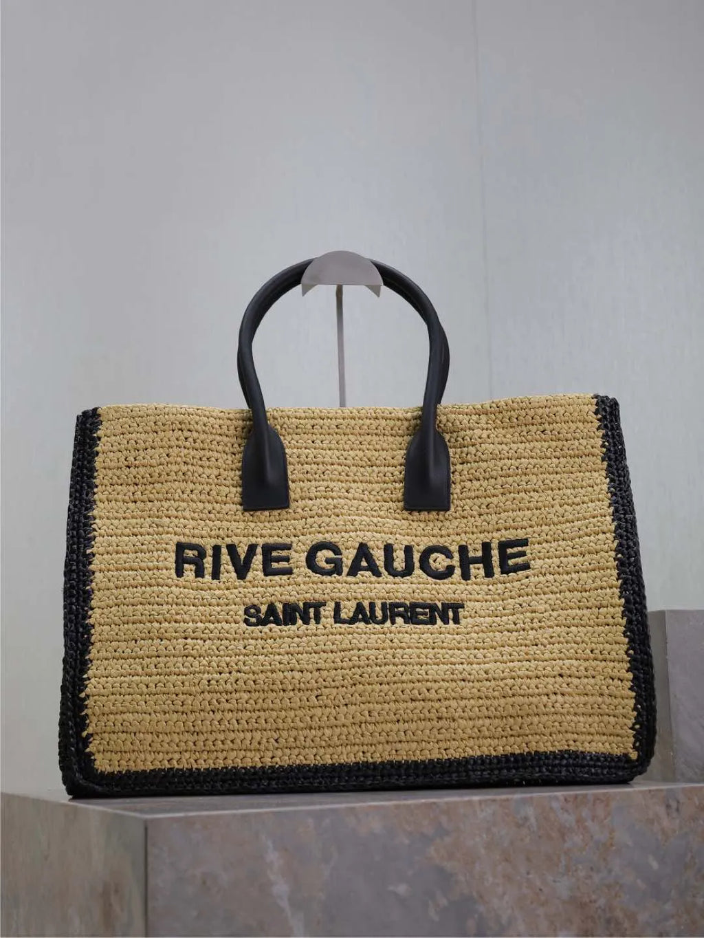 Rive Gauche Raffia 18.9 in Tote Bag 509415