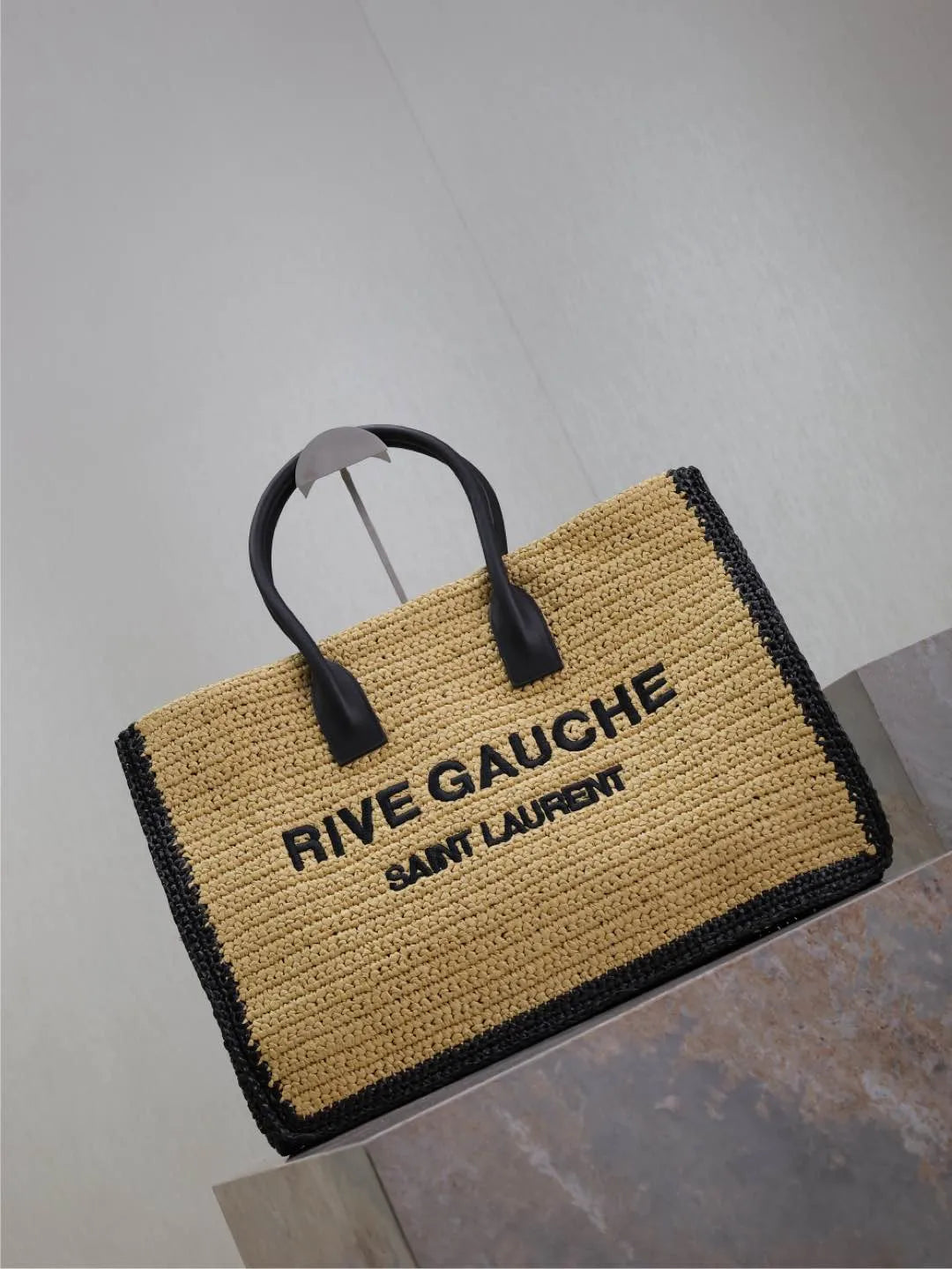 Rive Gauche Raffia 18.9 in Tote Bag 509415