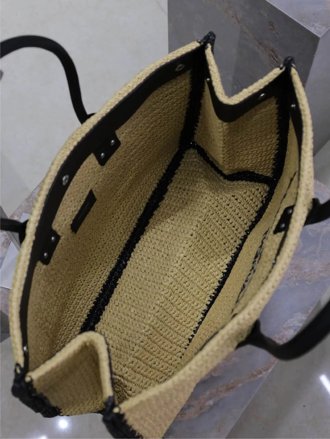 Rive Gauche Raffia 18.9 in Tote Bag 509415