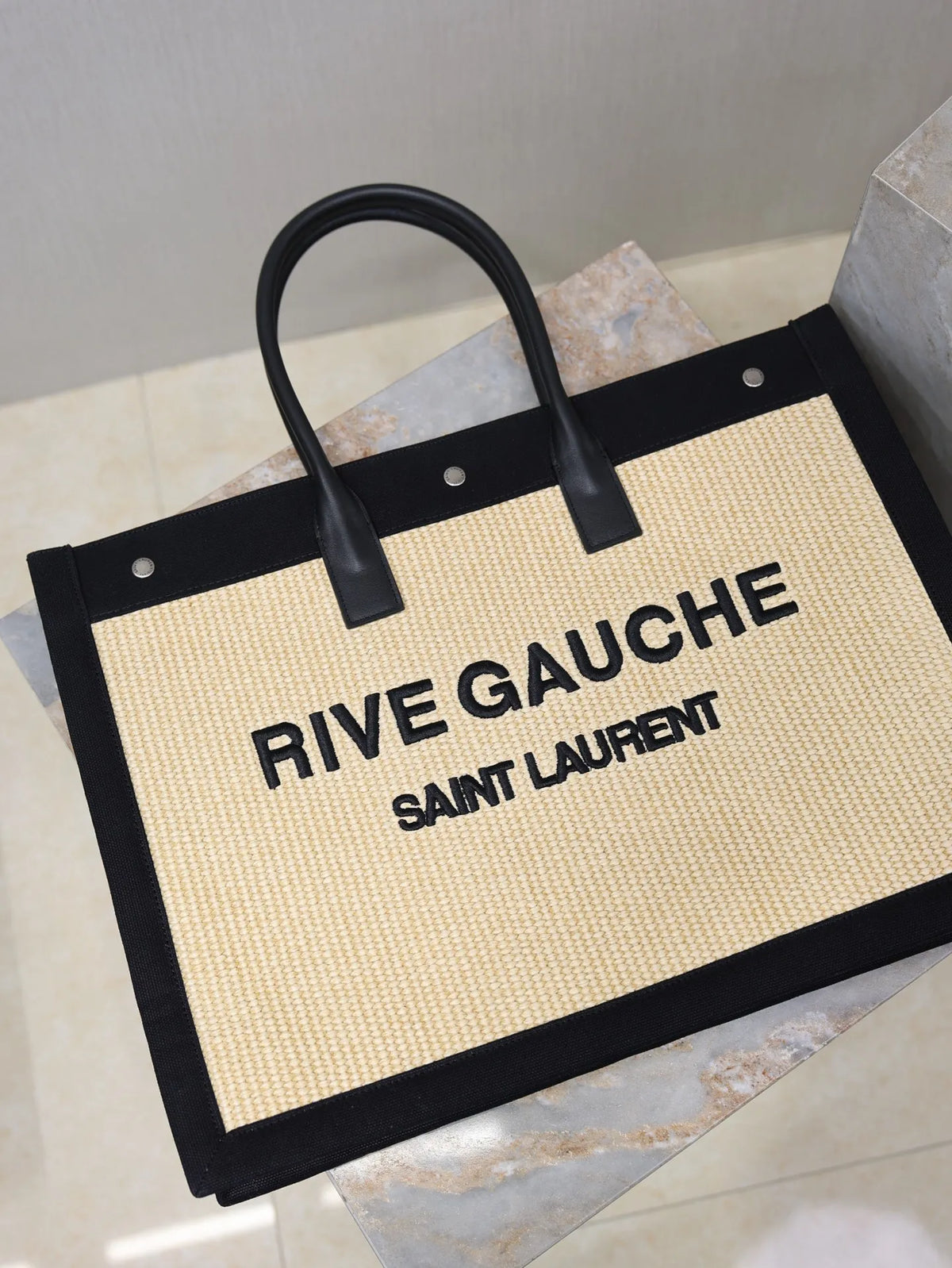 Rive Gauche Woven 18.9 in Tote Bag 509415