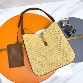 ROSE 11.8 in Woven Raffia Hobo Bag 753837