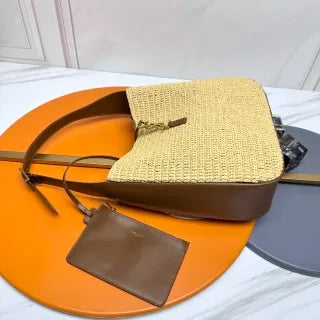 ROSE 11.8 in Woven Raffia Hobo Bag 753837