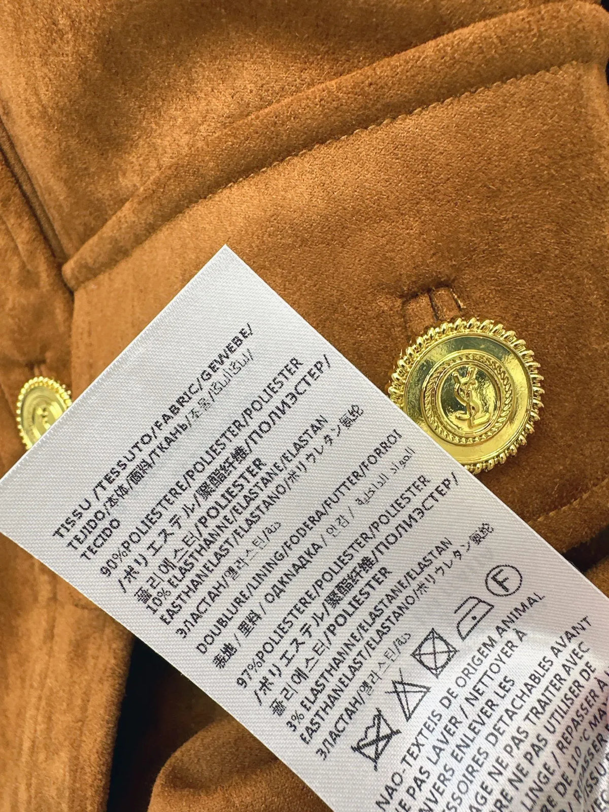 Saint Laurent Women's Faux Suede Crewneck Jacket 26SS 983890370