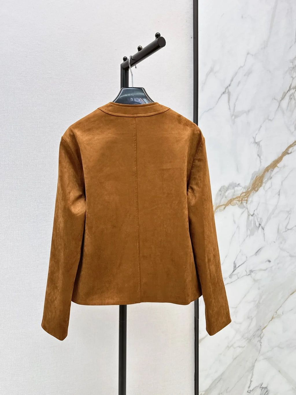 Saint Laurent Women's Faux Suede Crewneck Jacket 26SS 983890370