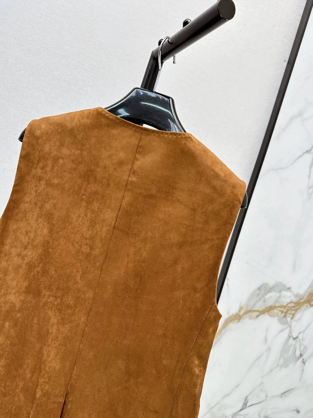 Saint Laurent Women's Faux Suede Round Neck Vest Jacket