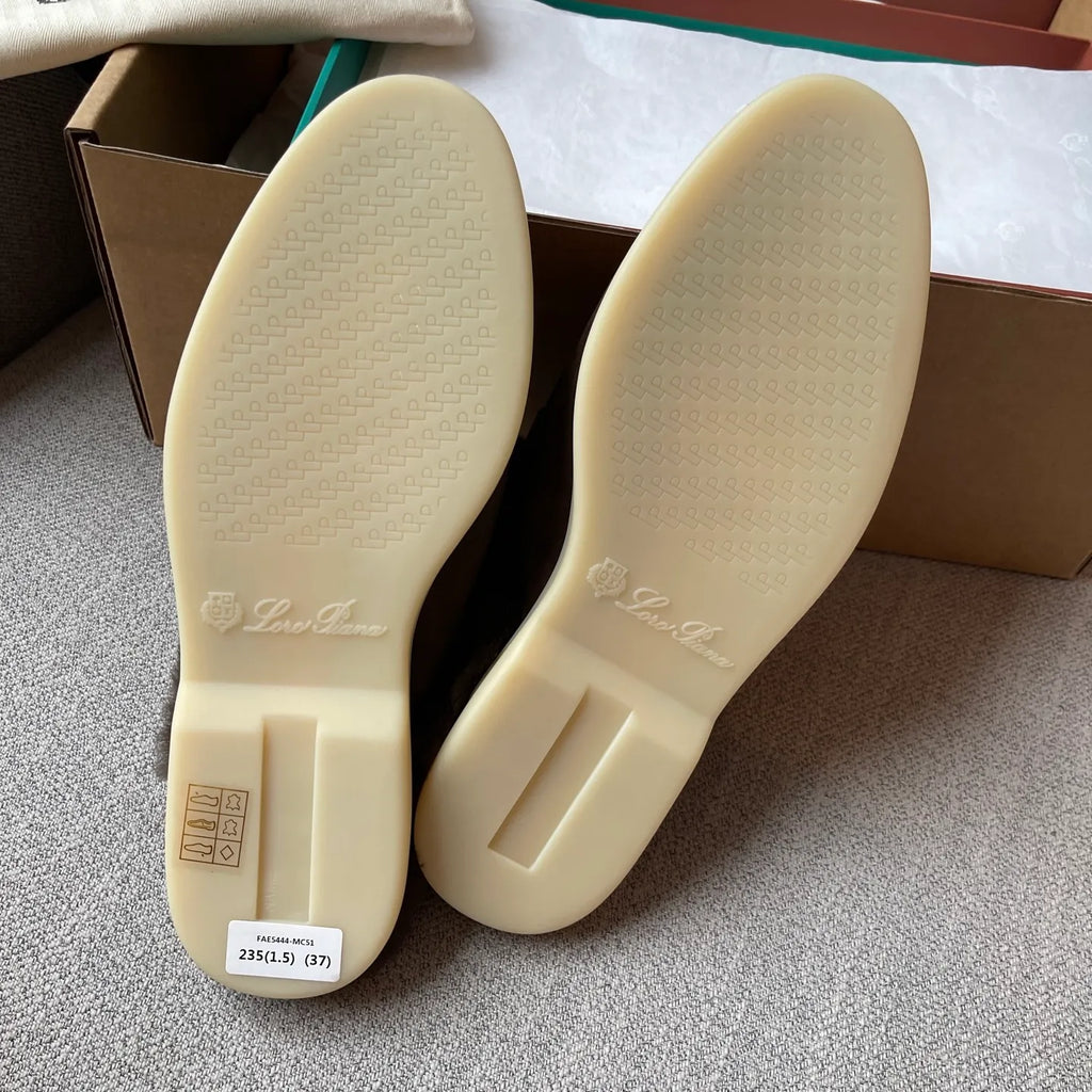 Suede Beaver Fur Slippers 281083
