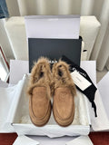 Suede Wool Loafers 273793