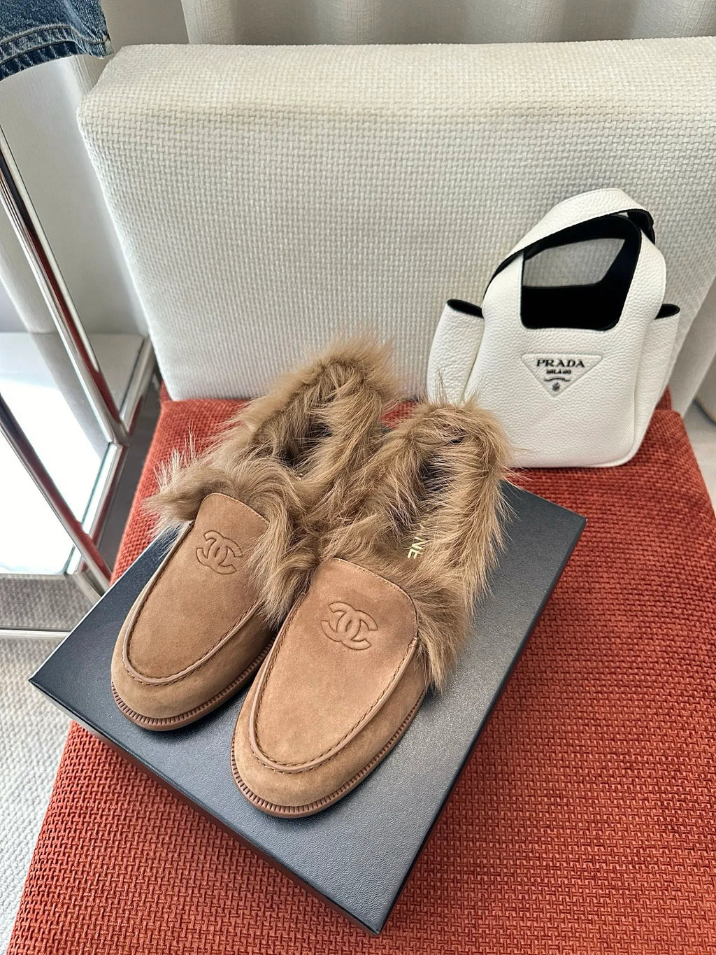 Suede Wool Loafers 273793