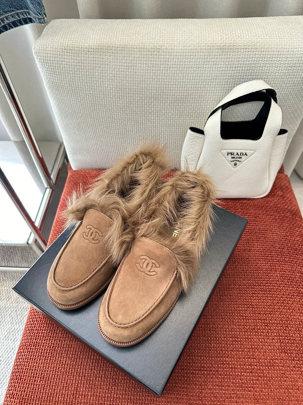 Suede Wool Loafers 273793