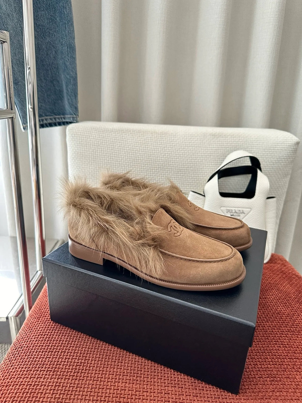 Suede Wool Loafers 273793