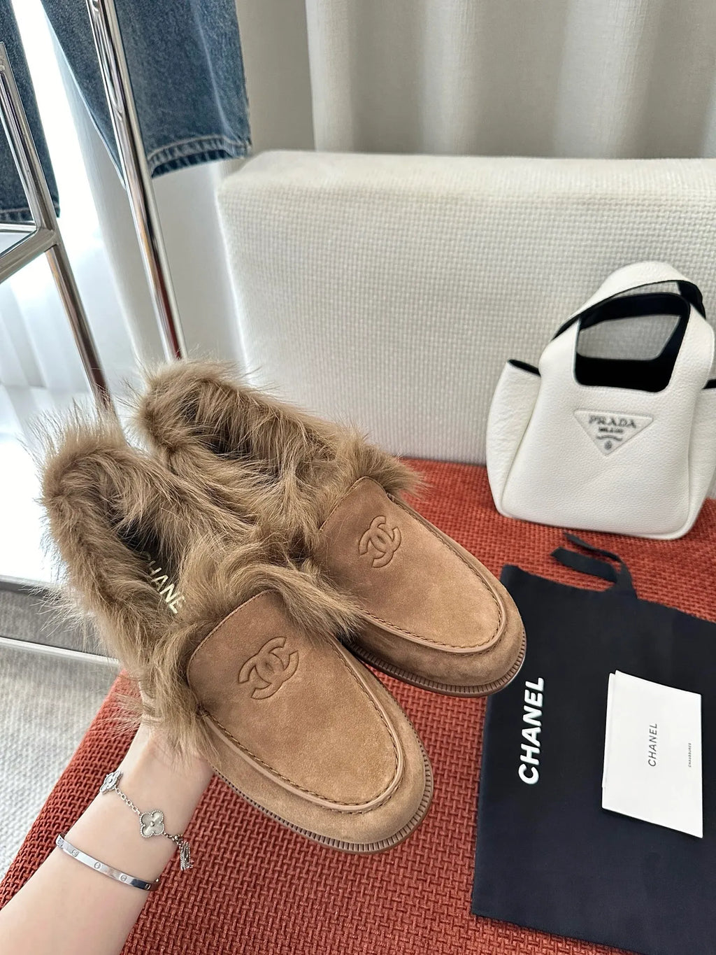 Suede Wool Loafers 273793