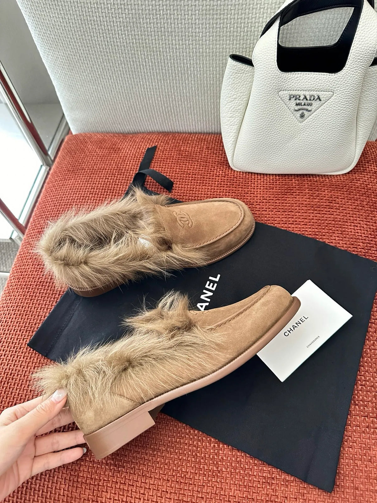 Suede Wool Loafers 273793