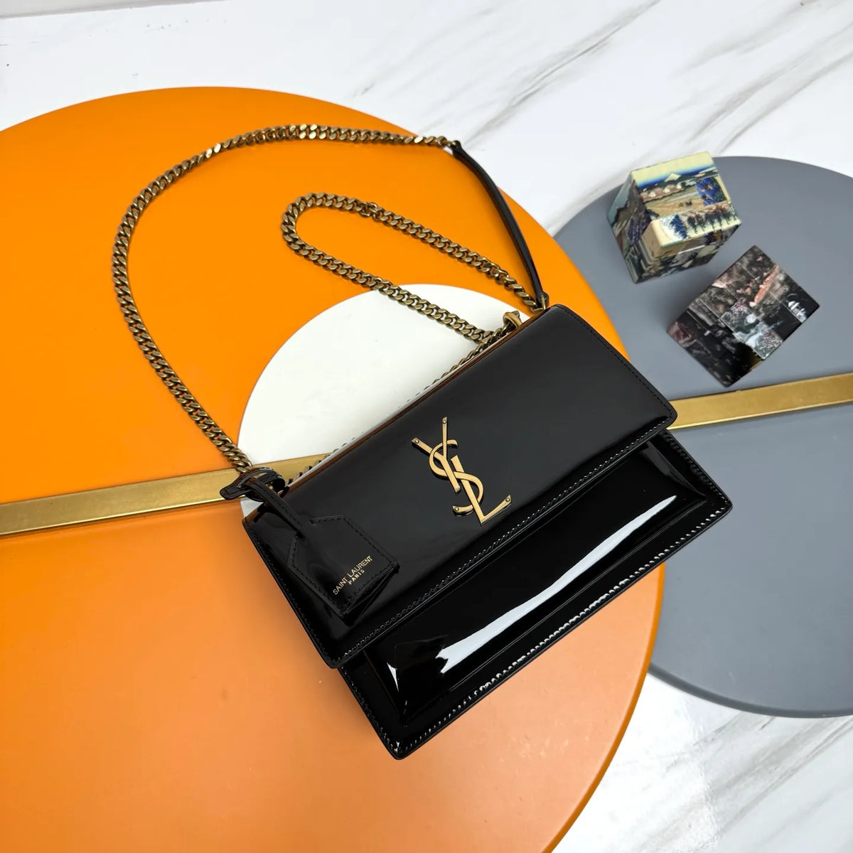 Sunset 8.7 in Patent Leather Bag 442906