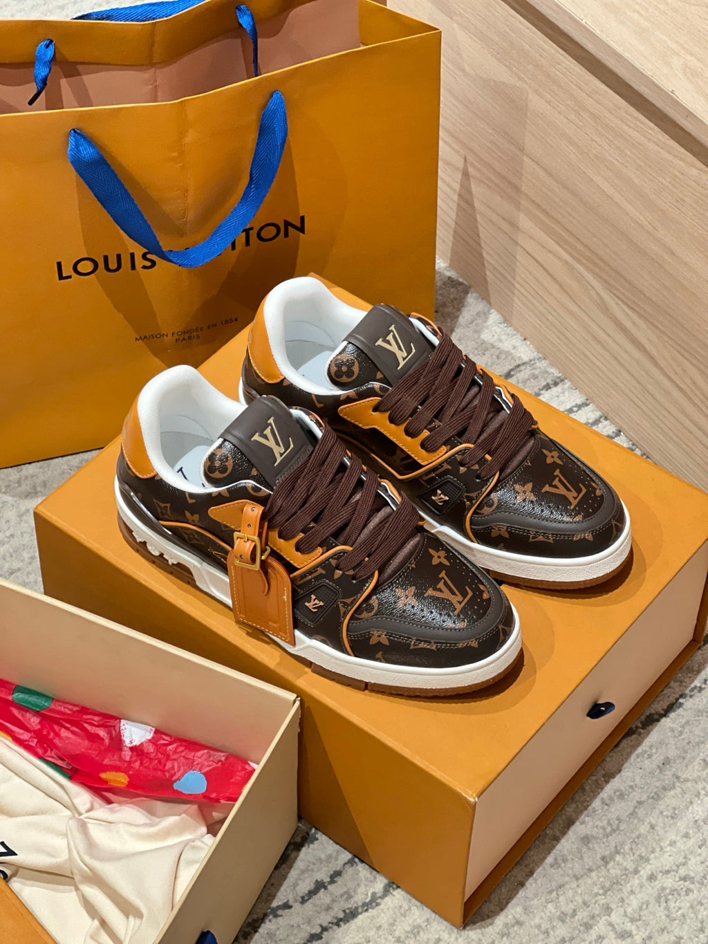 Unisex LV Trainer #54 Suede Leather Sneakers