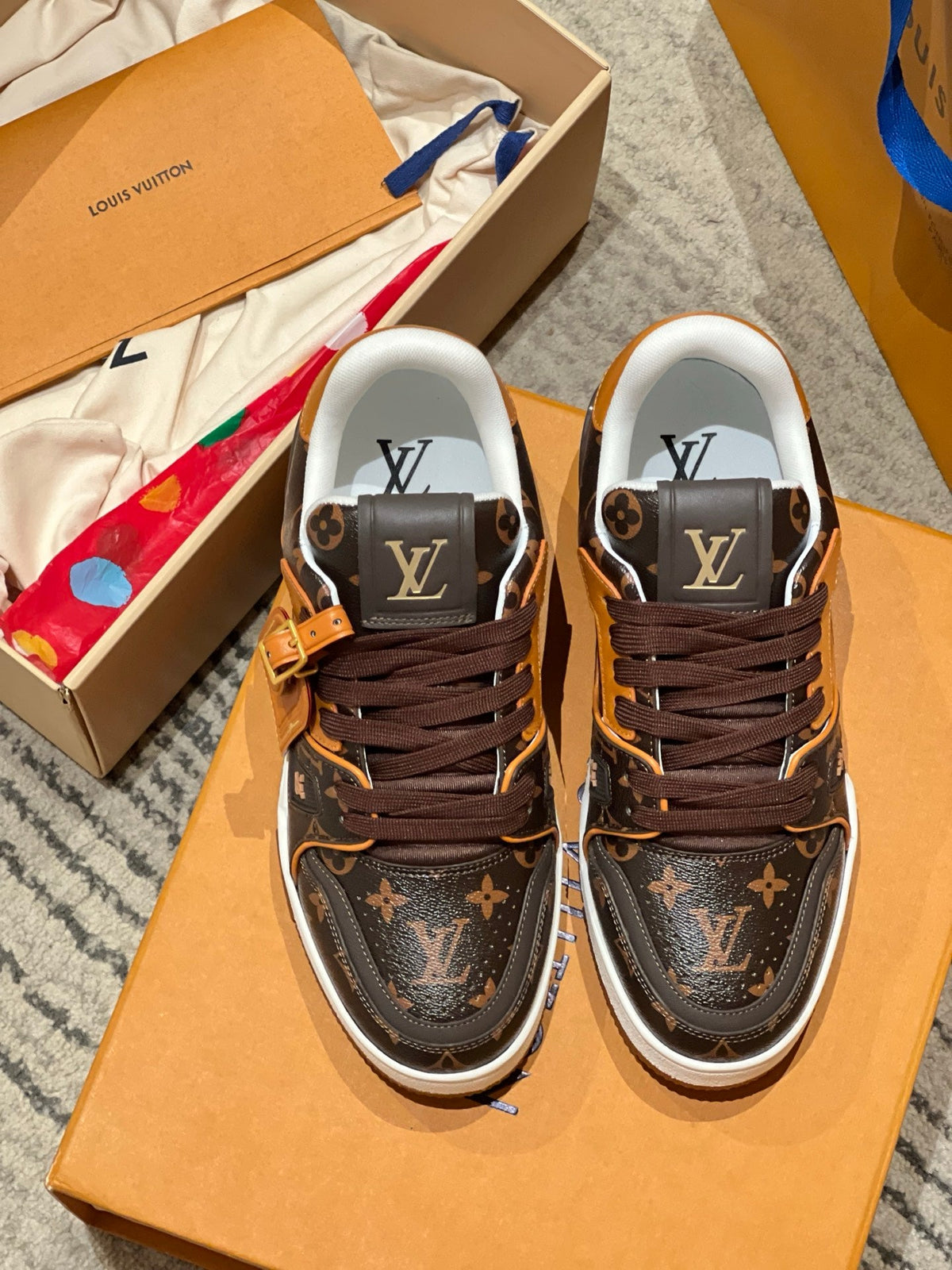 Unisex LV Trainer #54 Suede Leather Sneakers