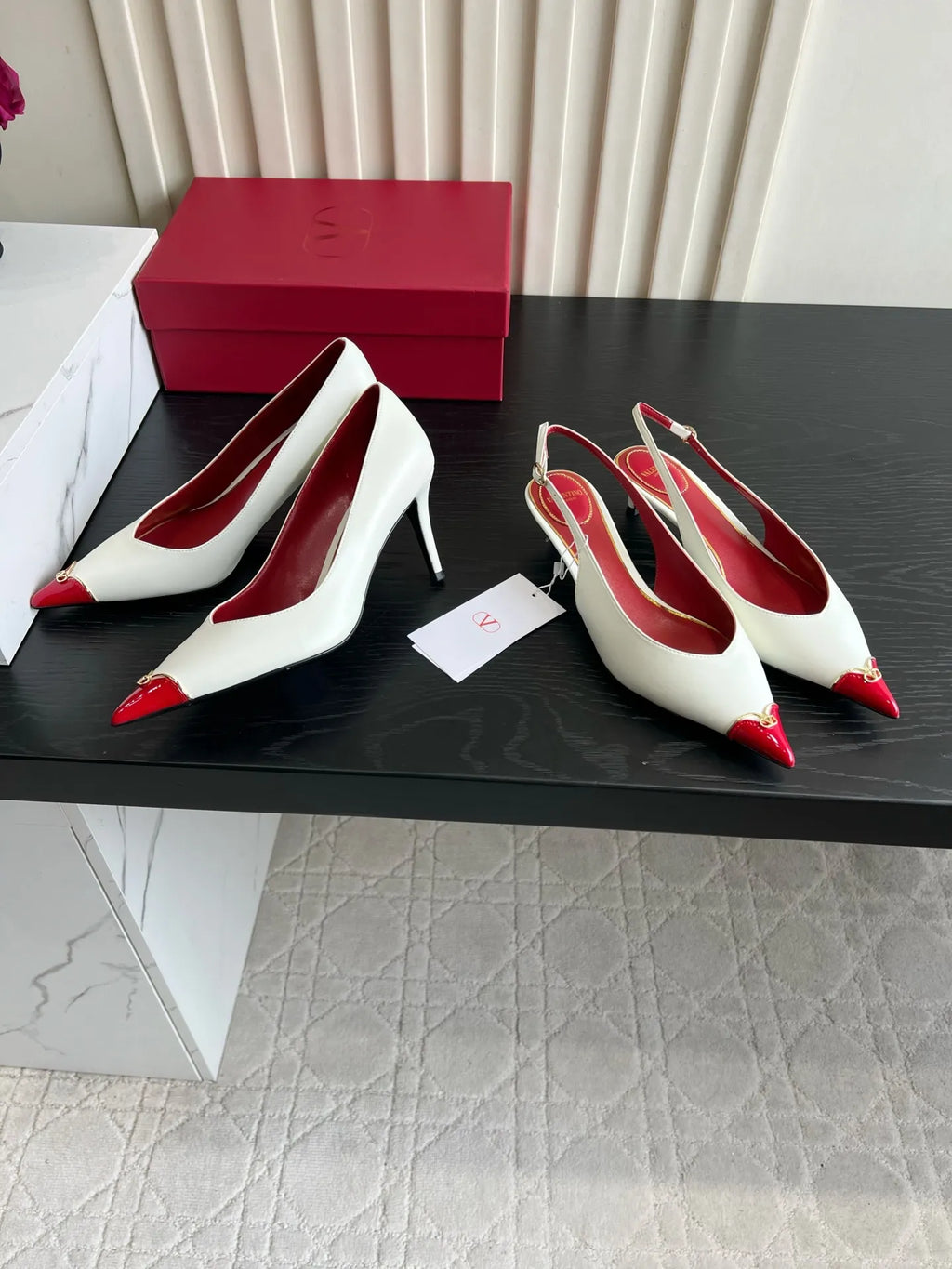 VAL Valentino Women's Heart-Shaped Pointed-Toe Heels