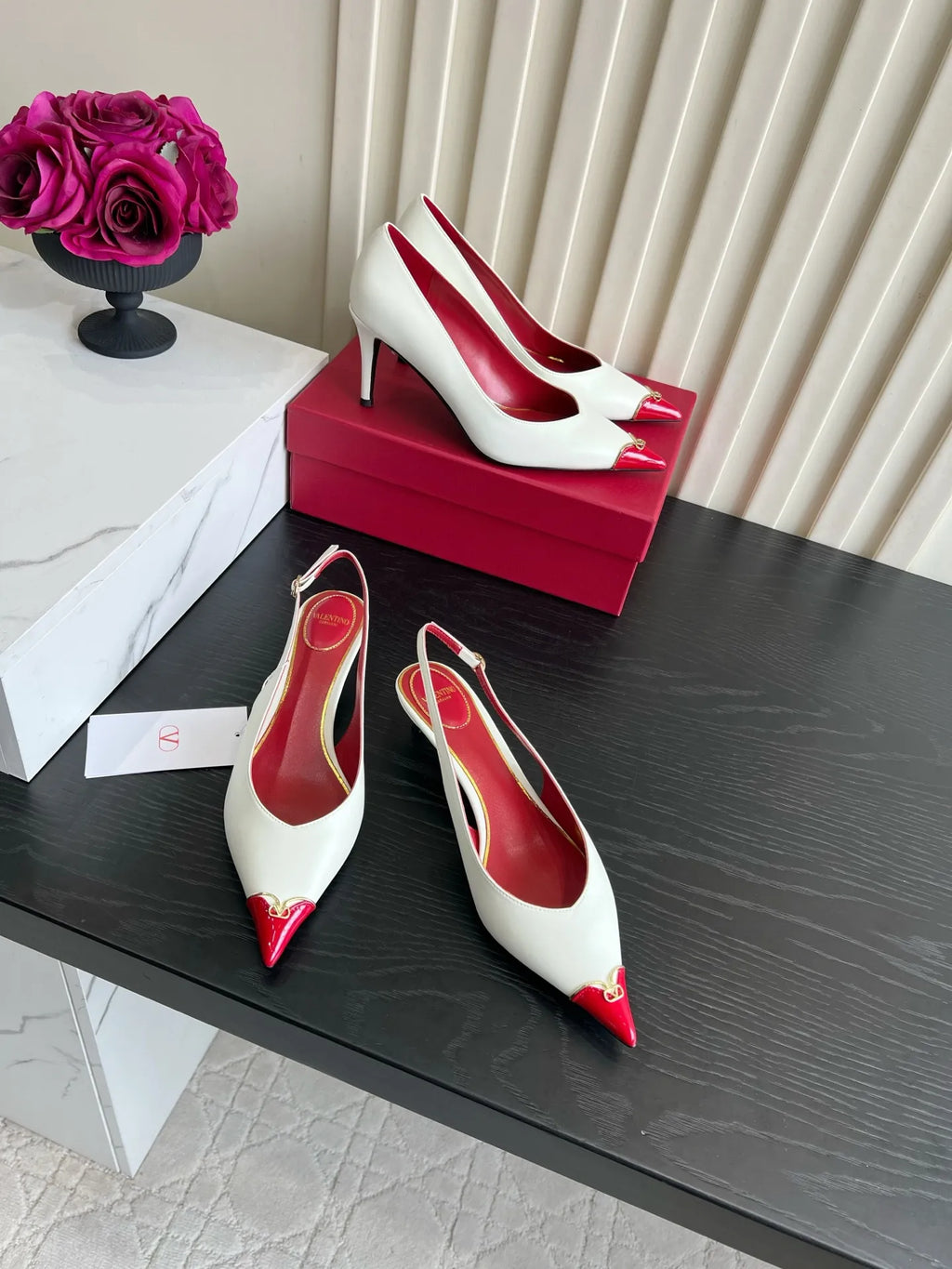 VAL Valentino Women's Heart-Shaped Pointed-Toe Heels