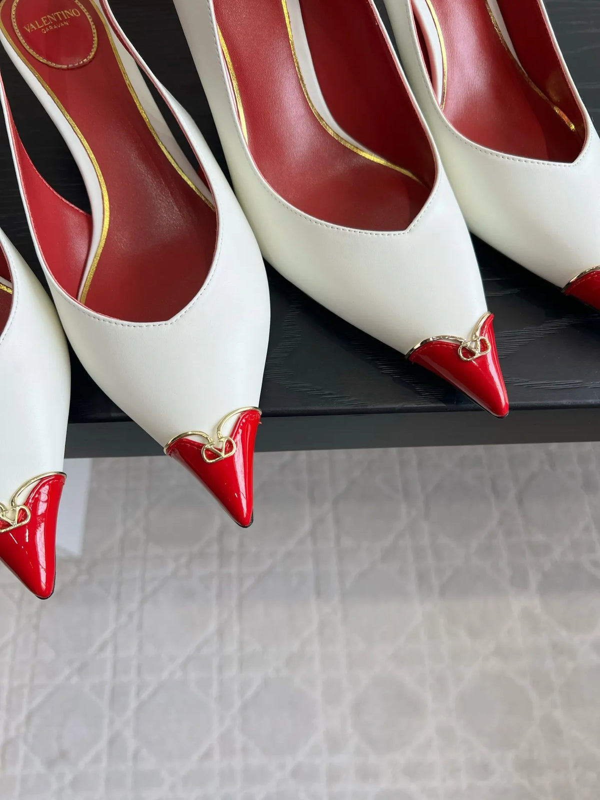 VAL Valentino Women's Heart-Shaped Pointed-Toe Heels