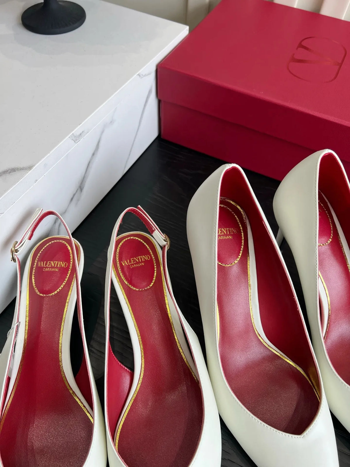 VAL Valentino Women's Heart-Shaped Pointed-Toe Heels