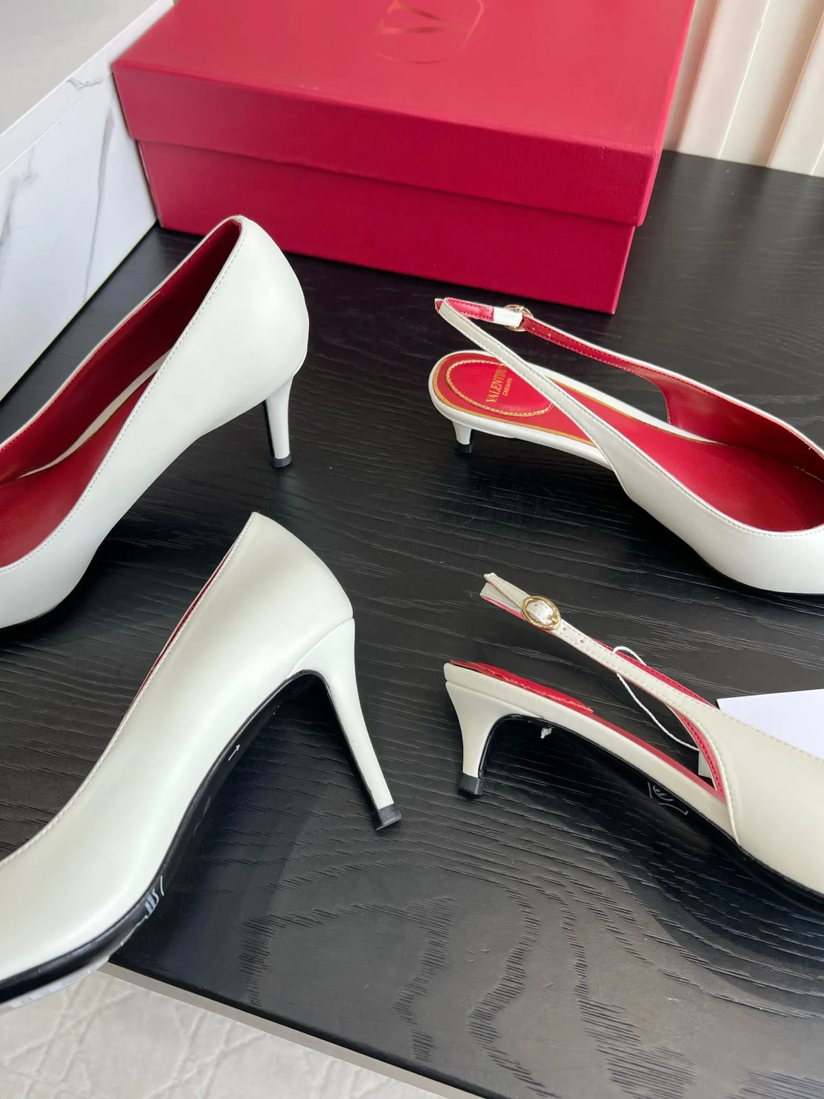 VAL Valentino Women's Heart-Shaped Pointed-Toe Heels