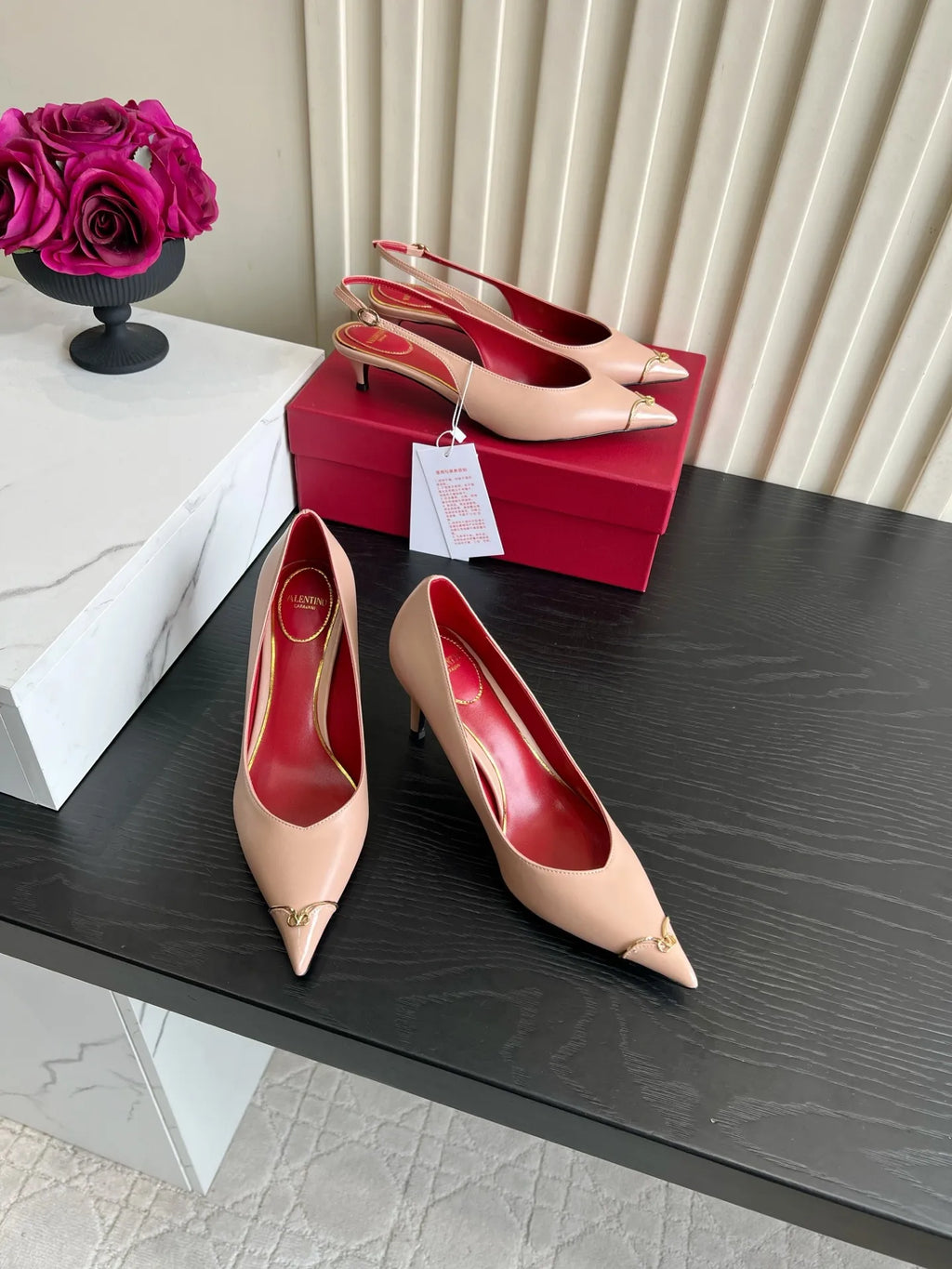VAL Women's Valentin Pointed Toe Heart Pumps