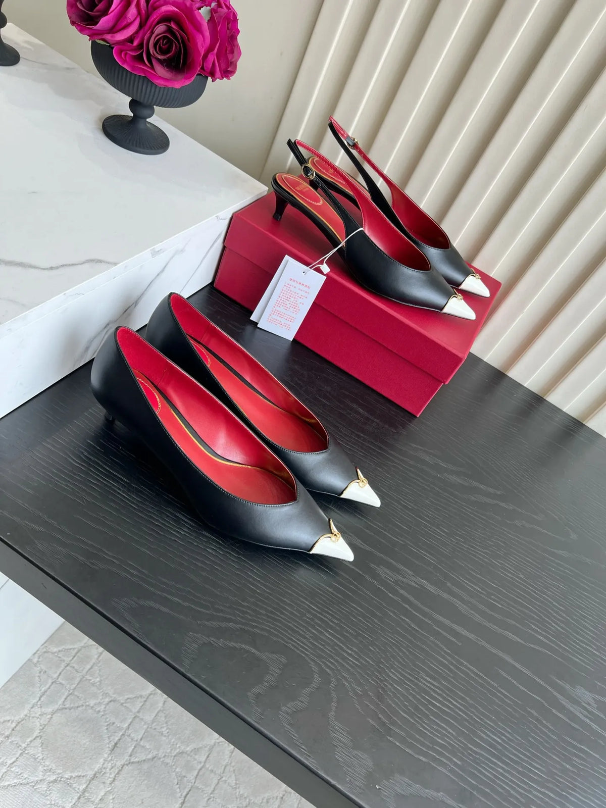 VAL Women's Valentino Heart Pointed-Toe Pumps