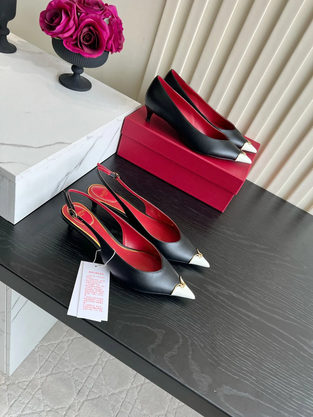 VAL Women's Valentino Heart Pointed-Toe Pumps