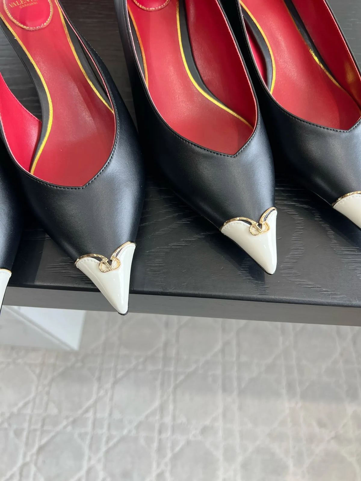 VAL Women's Valentino Heart Pointed-Toe Pumps
