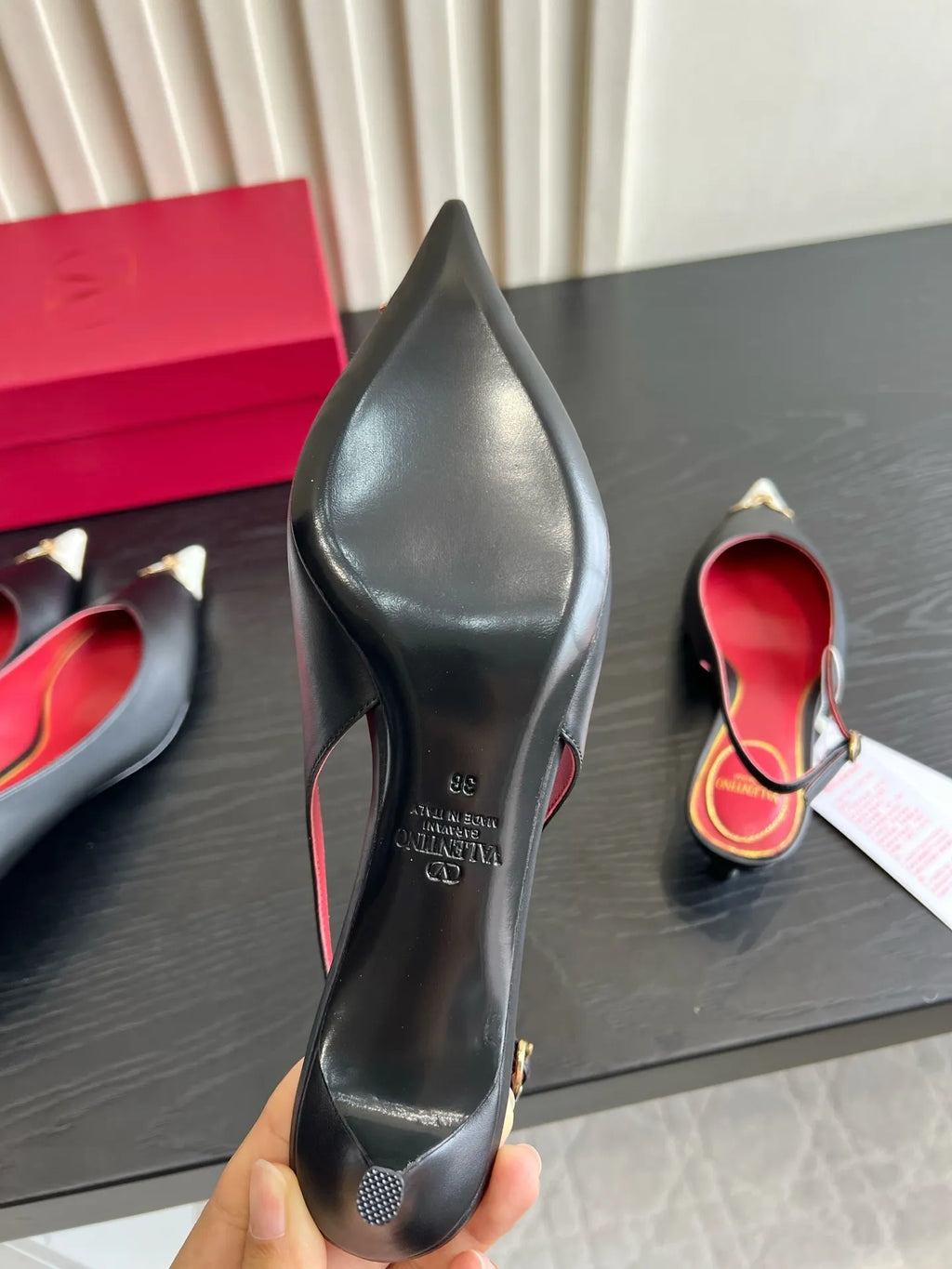 VAL Women's Valentino Heart Pointed-Toe Pumps