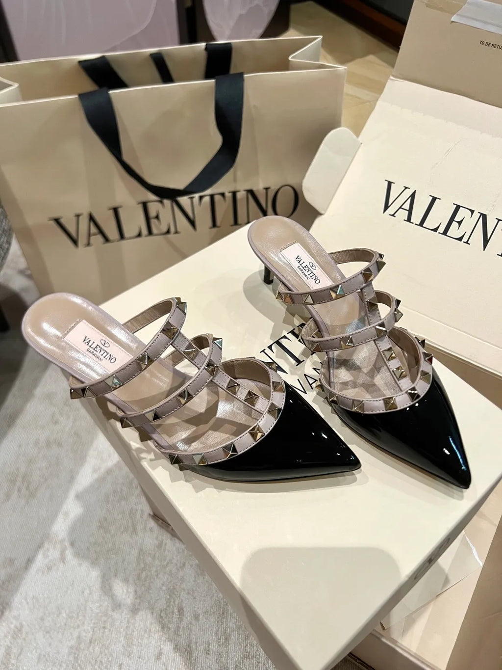 Valentino Women's Classic Studded Low-Heeled Mules 2in