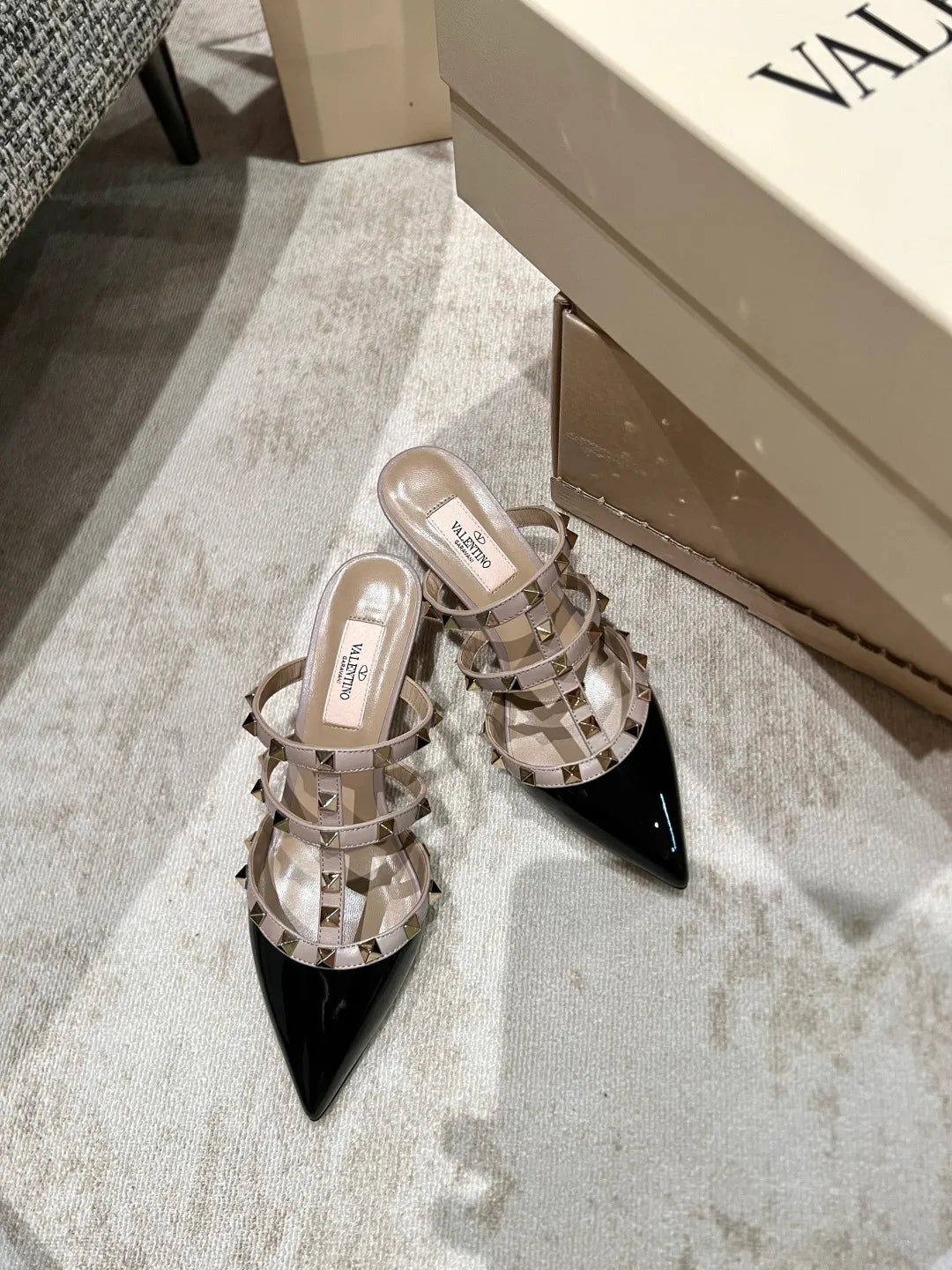 Valentino Women's Classic Studded Low-Heeled Mules 2in