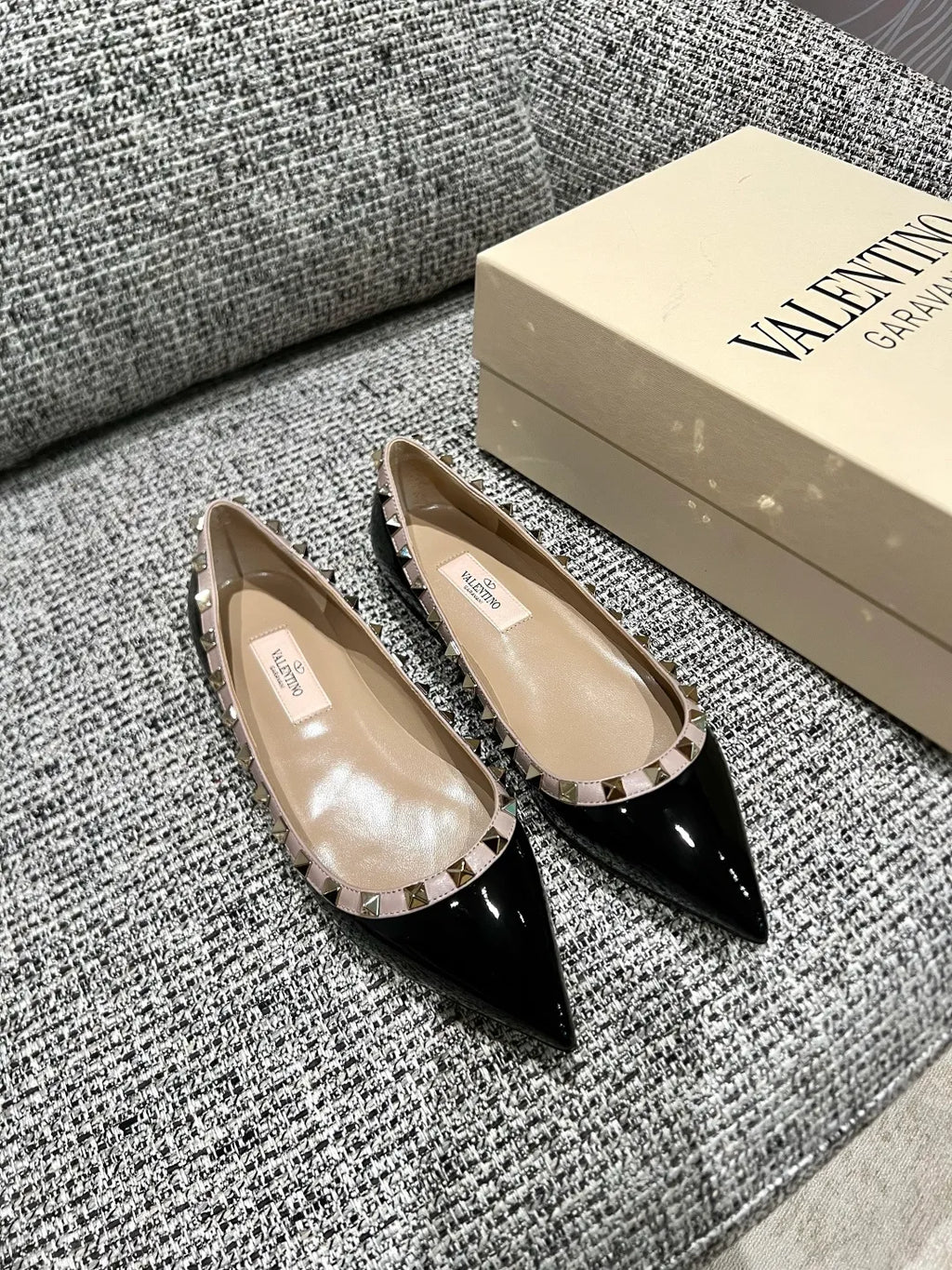Valentino Women's Classic Studded Pointed-Toe Flats